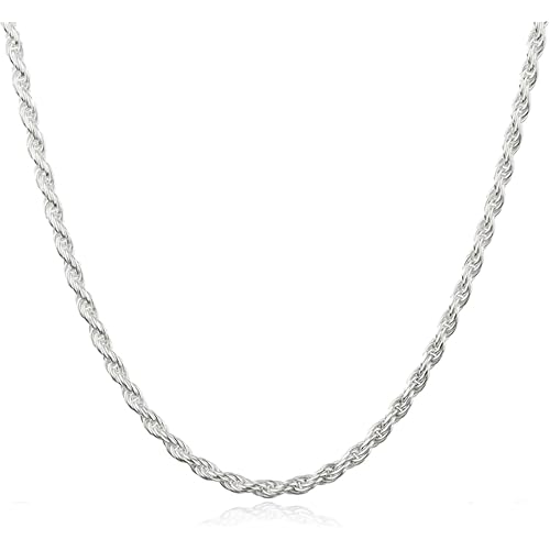 JOTW Sterling Silver 2mm Rope Chain - Available in 7" to 40" Available (67-Y5AH-TMAS)