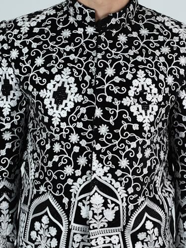 Image of WINTAGE Men's Embroidered Velvet Bandhgala