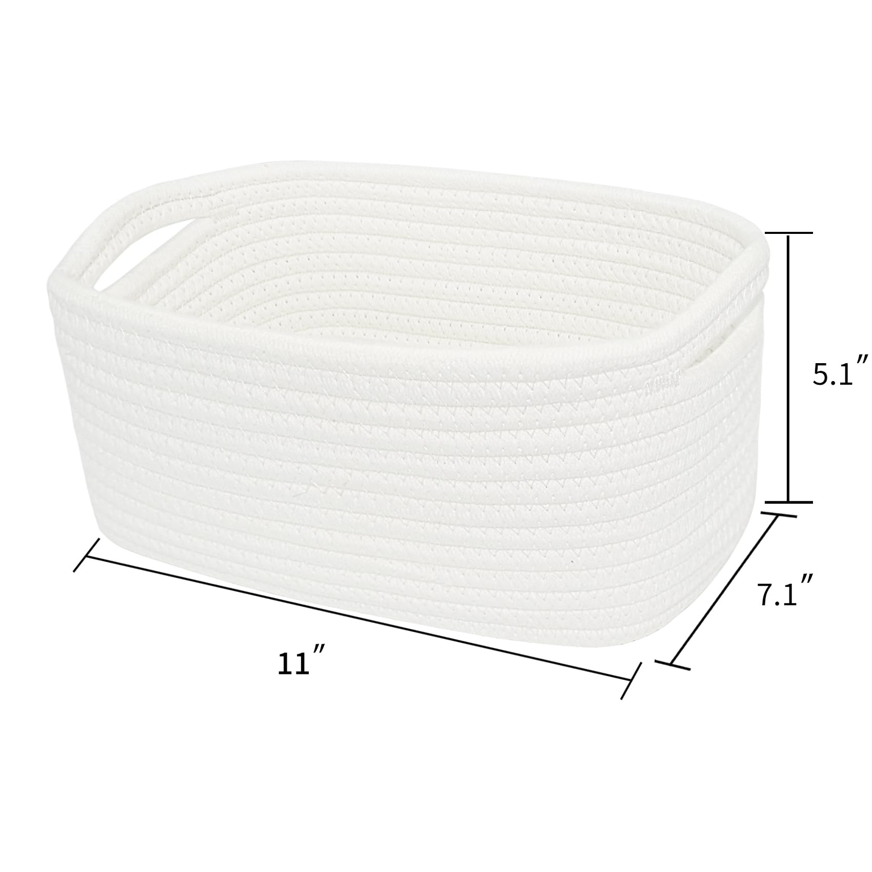 ABenkle Small White Basket, Soft Woven Storage Bins Baskets for Dog and Cat Toys Organizer, Decorative Shelves Closet Organizing Baskets Chest Box, Empty Gift Basket