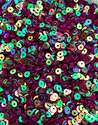 4mm Round AB Translucent Metallic Opaque Craft Sequins Assorted Colours (Burgundy AB)