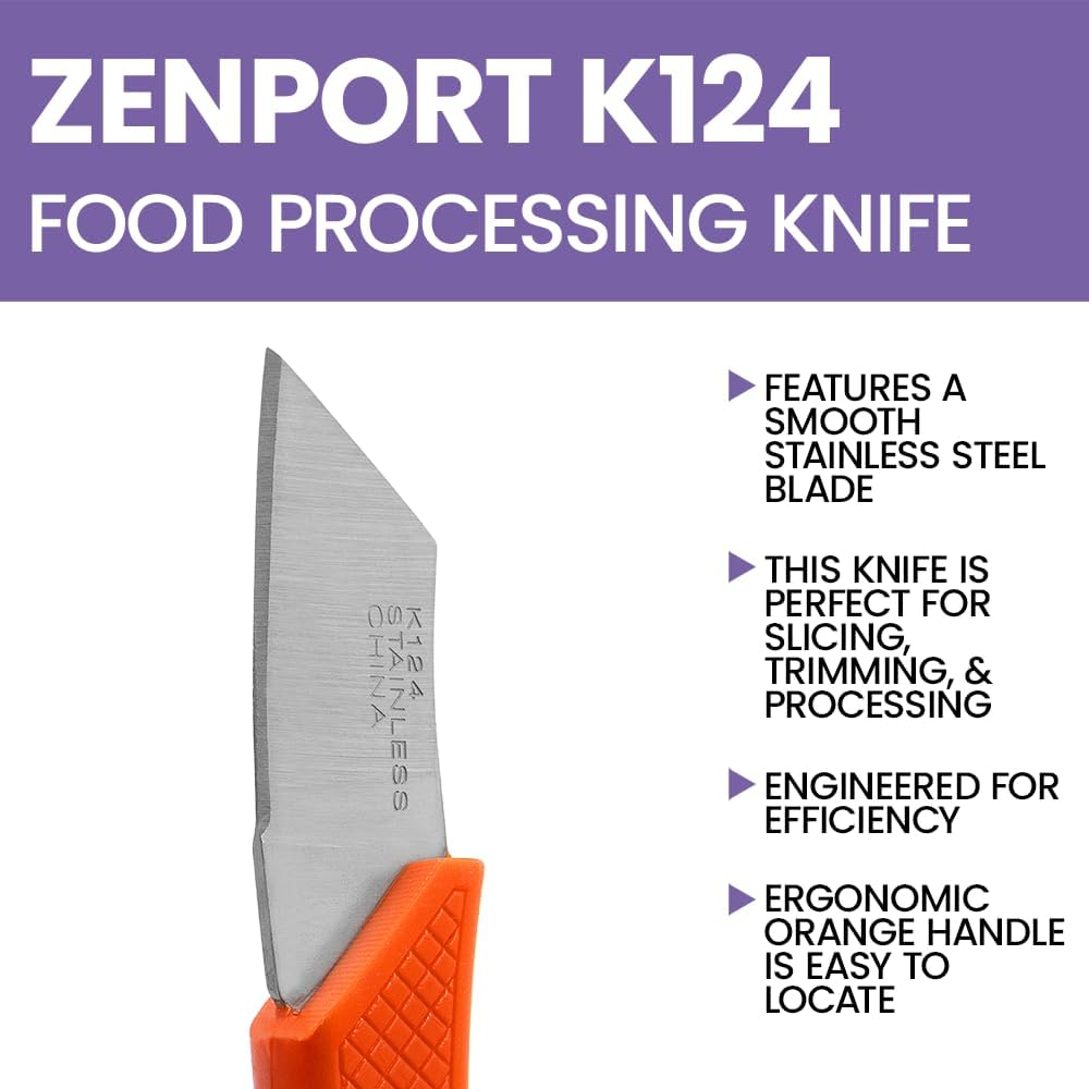 Zenport K124-24 Fruit and Food Processing Knife with 2-Inch Stainless Steel Blade, Box of 24