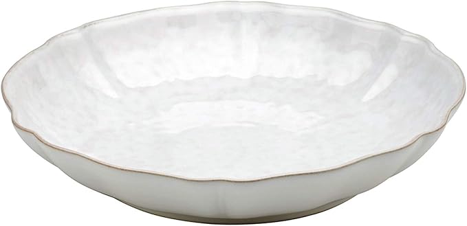 Casafina Ceramic Stoneware 13'' Pasta Serving Bowl - Impressions Collection, White | Microwave & Dishwasher Safe Dinnerware | Food Safe Glazing | Restaurant Quality Tableware