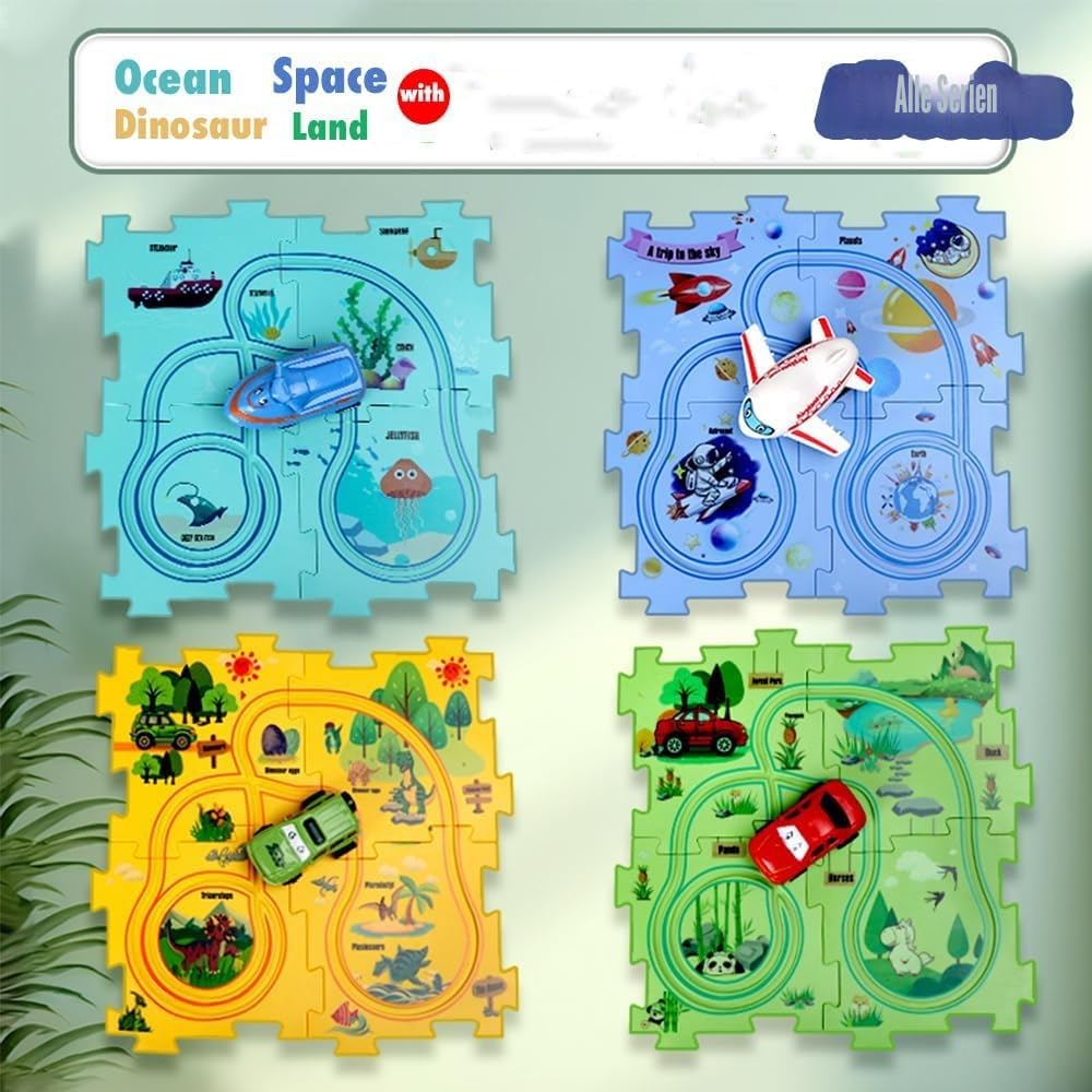 Auto Spielzeug Autorennbahn Spielzeugauto DIY-Puzzlebahn für Kinderspielzeug DIY-Route Cars Spielzeug Geschenkspiele für Kinder Spielzeug ab 2 3 4 5 6 Jahren