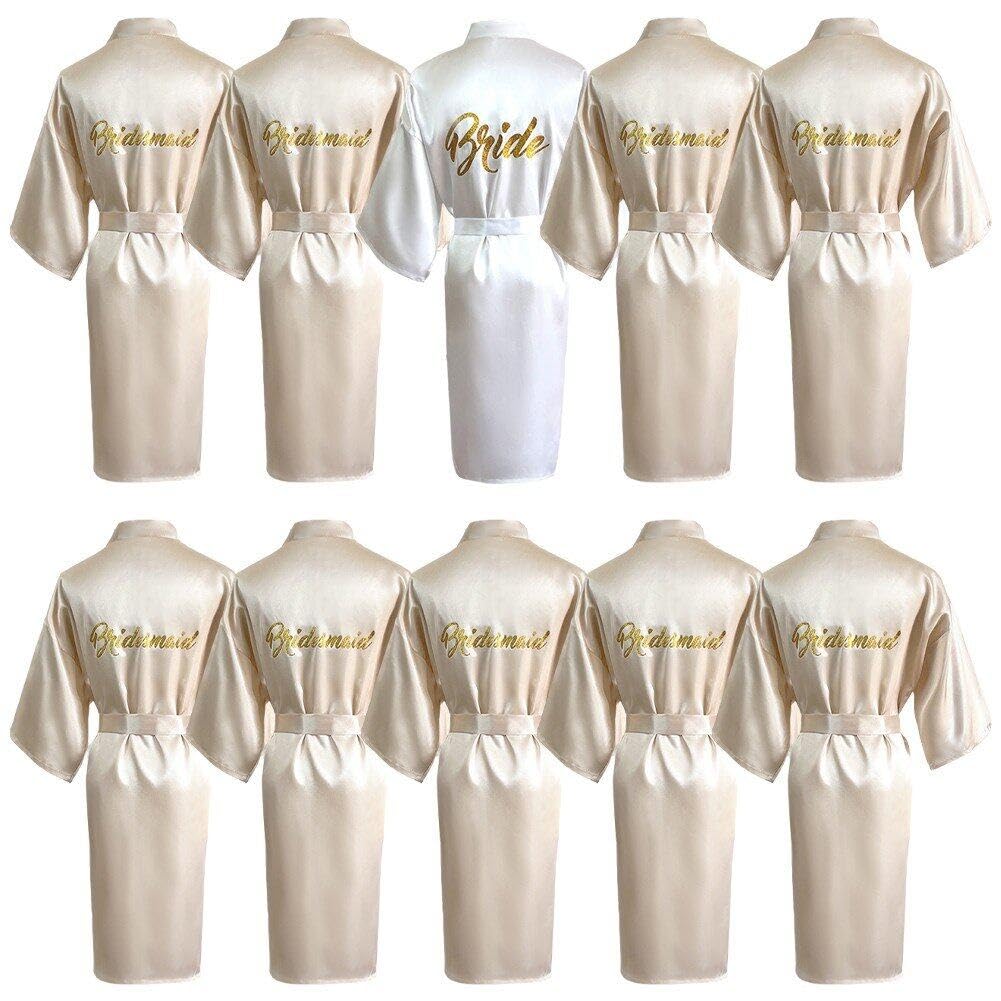Robe de mariée en soie pour femmes avec kimono japonais en satin et pyjama de nuit