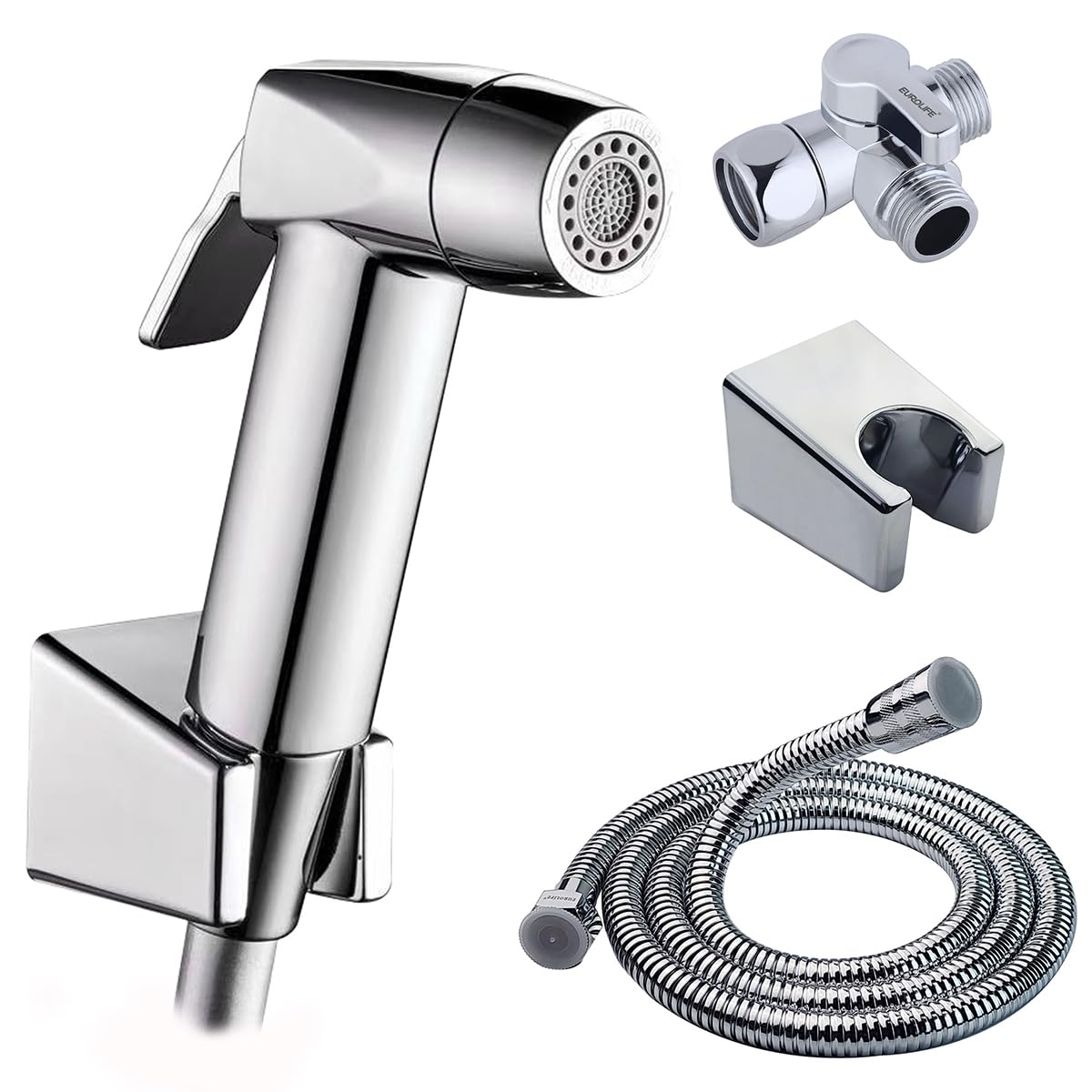 Handheld Bidet Sprayer for Toilet Lockable Push Button 2 Spray Modes High Pressure ABS Bidet Sprayer Set with