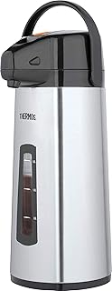 THERMOS 4060.205.220 dozownik do napojów z pompką, stal nierdzewna matowana, 2,2 l, 12 godzin gorąca, 24 godziny zimne, ze wskaźnikiem poziomu napełnienia