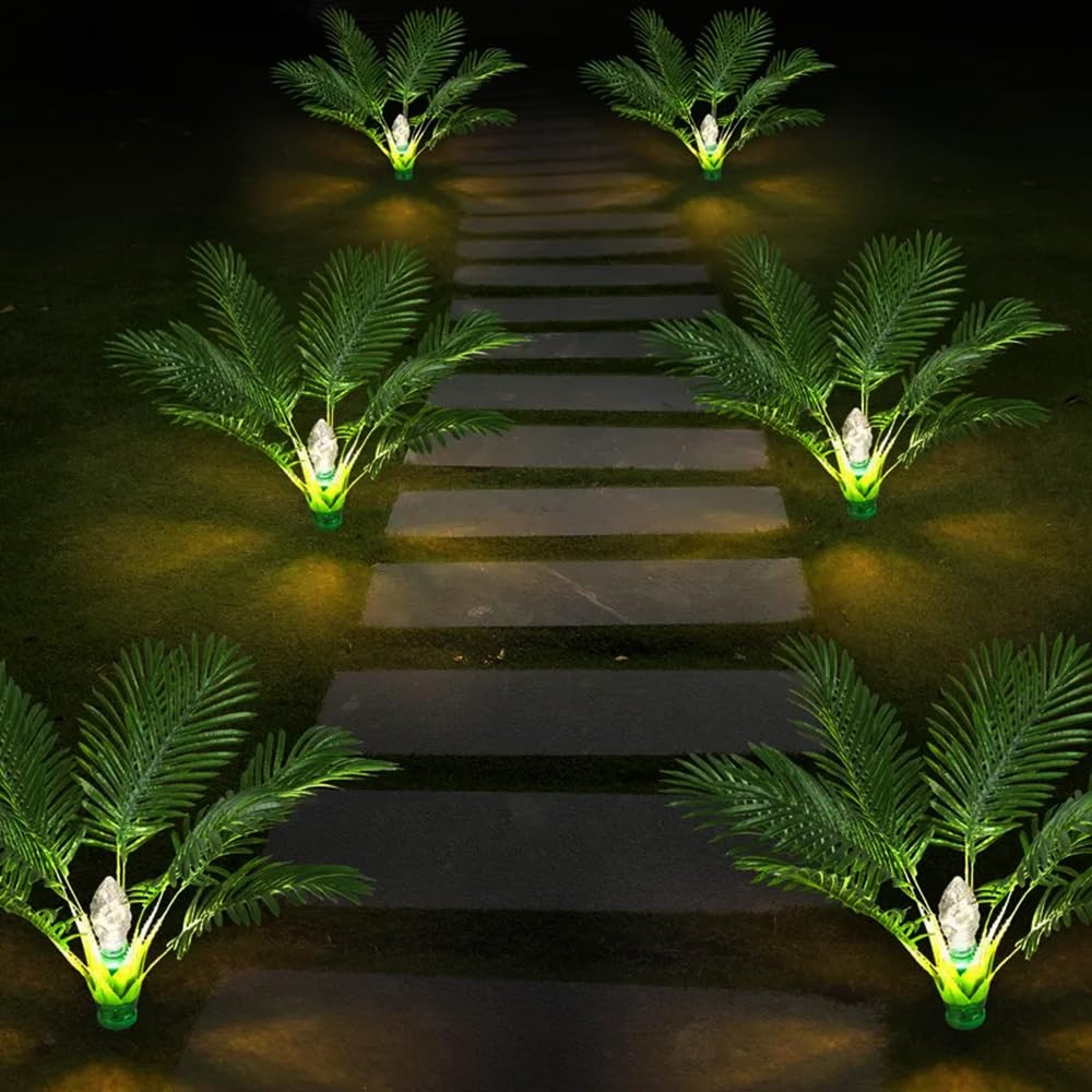 Solar-Palmen-Lichter, knstliche Pflanzen fr den Auenbereich, mit  Bodenlicht, 8 Beleuchtungsmuster, Solar-Gartendekoration,  Weg-Landschaftslichter fr Hof, Terrasse, Rasen, Outdoor-Dekoration :  Amazon.de: Beleuchtung