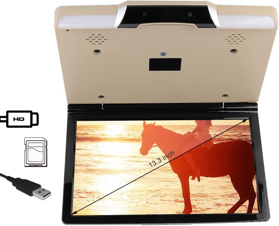 カービデオプレーヤーledバックライト付き13 3インチ車の天井テレビ マーケティング カーエンターテイメントシステム用android 7 1のユニバーサル
