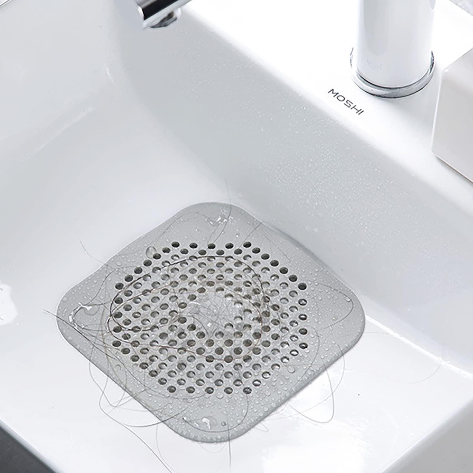 Chiusura per scarico doccia (nero+bianco), copertura proteggi filtro pieghevole in silicone per lavandino, vasca da bagno, confezione da 2 | Leroy Merlin