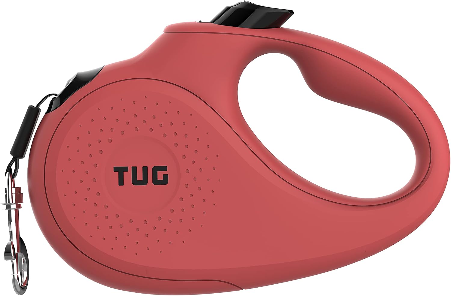TUG Monochrome 360° Tangle-Free Retractable Dog Leash | 16 ft Strong Nylon Tape (Small, Red)