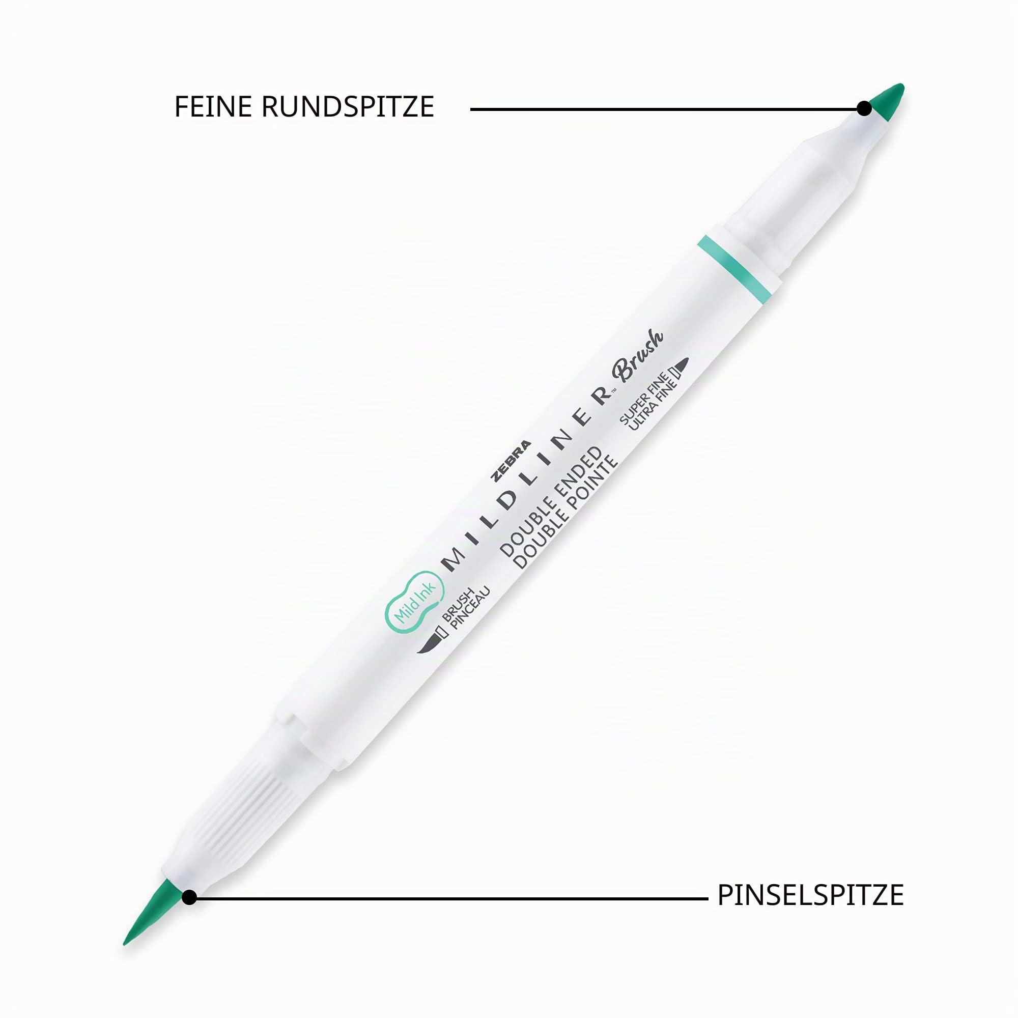 Zebra Pen Mildliner 79125 Pinselstift, Pinsel- und Spitzenspitzen, verschiedene Tintenfarben, 25er-Pack, mehrfarbig