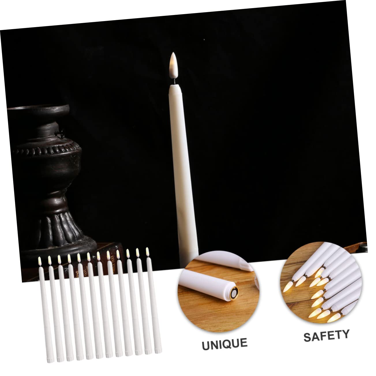 Angoily 12piezas Luz De Vela Led De Poste Para Halloween Lámparas Electrónicas De Vela Decorativas Para Suministros De Fiesta