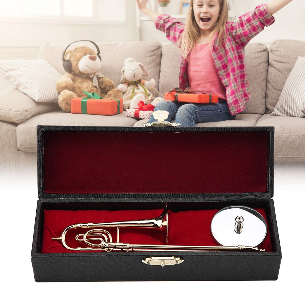 Hztyyier Ornamenti Musicali in Miniatura Modello di Strumento Musicale Trombone con Chiusura in Metallo Dimensioni 6,3 x 1,6 x 1,6 Pollici