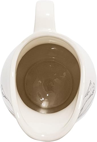 Miniatura 2 de Creative Co-Op Jarra de 6.5 pulgadas, diseño de flores de gres de 2 cuartos de galón, color blanco y carbón