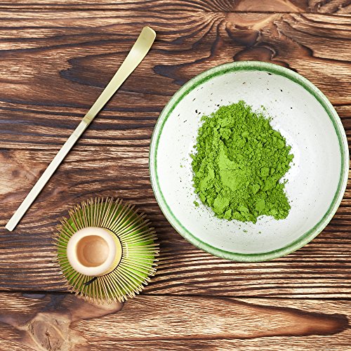 Tealyra - Matcha - Start Up Kit - 4 items - Matcha Green Tea Gift Set - Japanese Made Green Bowl - Bamboo Whisk and Scoop - Whisk Holder - Gift Box