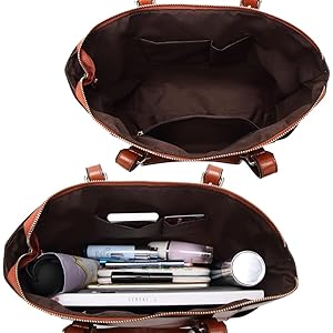 Amazon.com: ROUROU Oiled Waxed Leather Tote Bag for Women