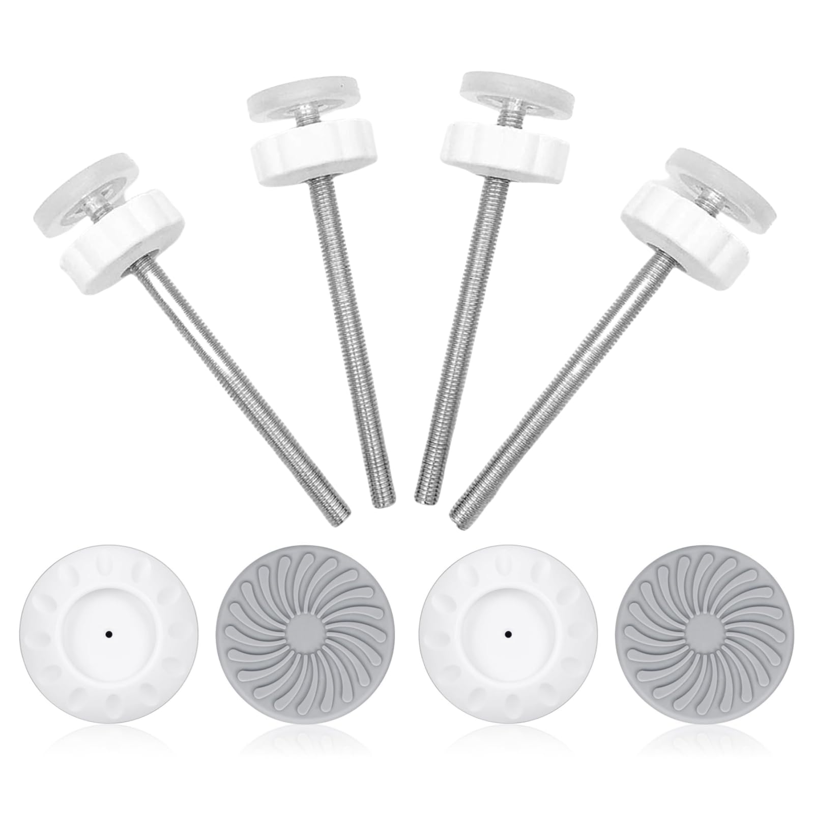 4 Packs Baby Gate Extender Extension, 8mm Pet Gate Threaded Spindle Rods with Wall Protector, Pet Gates Replacement Hardware Parts
