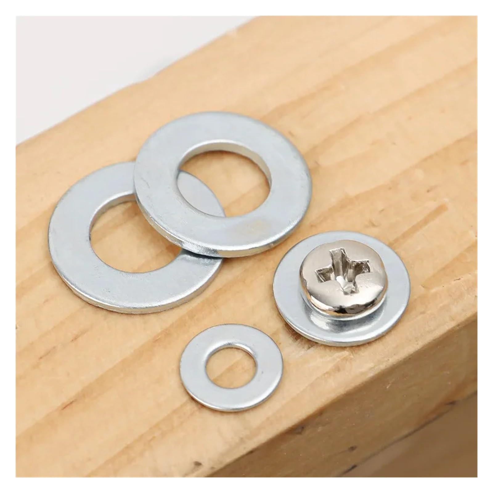 1/5 Box Edelstahl-Flachscheiben, Metall-O-Ringe, Dichtungen, Zubehör for Schrauben und Bolzen, Sortiment(400pcs(5box))
