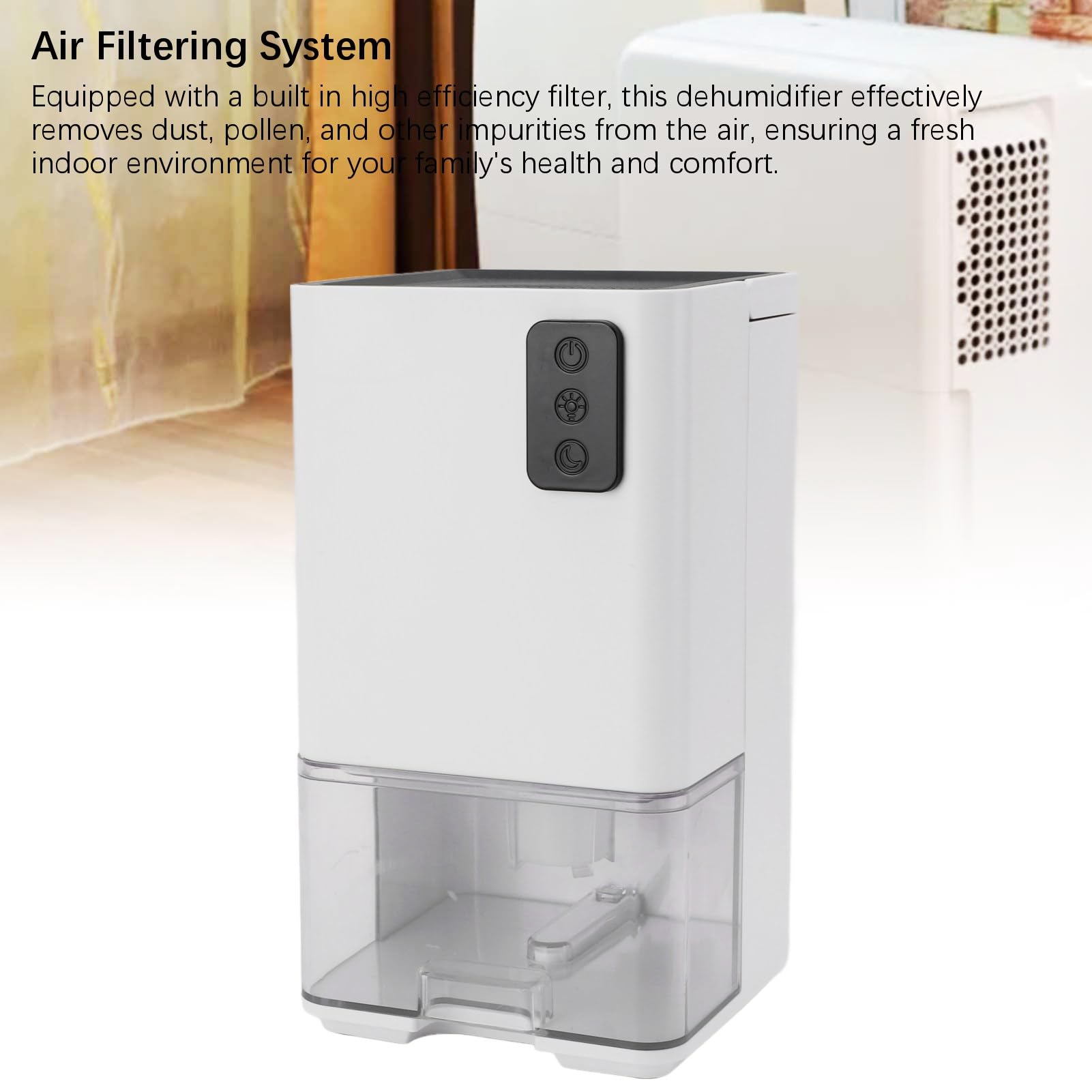 Deumidificatore, Filtrazione Dell'Aria Ad Alta Efficienza da 40 W, Serbatoio Dell'Acqua da 1,2 L, Spegnimento Automatico, con Filtro HEPA Integrato e Funzione di Asciugatur (Spina europea)
