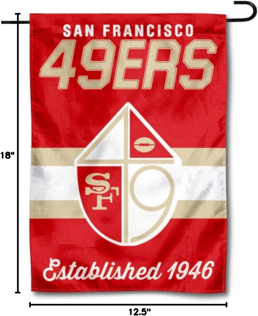 49ers Throwback Retro Vintage Garden Flag Double Sided Banner - Image 5