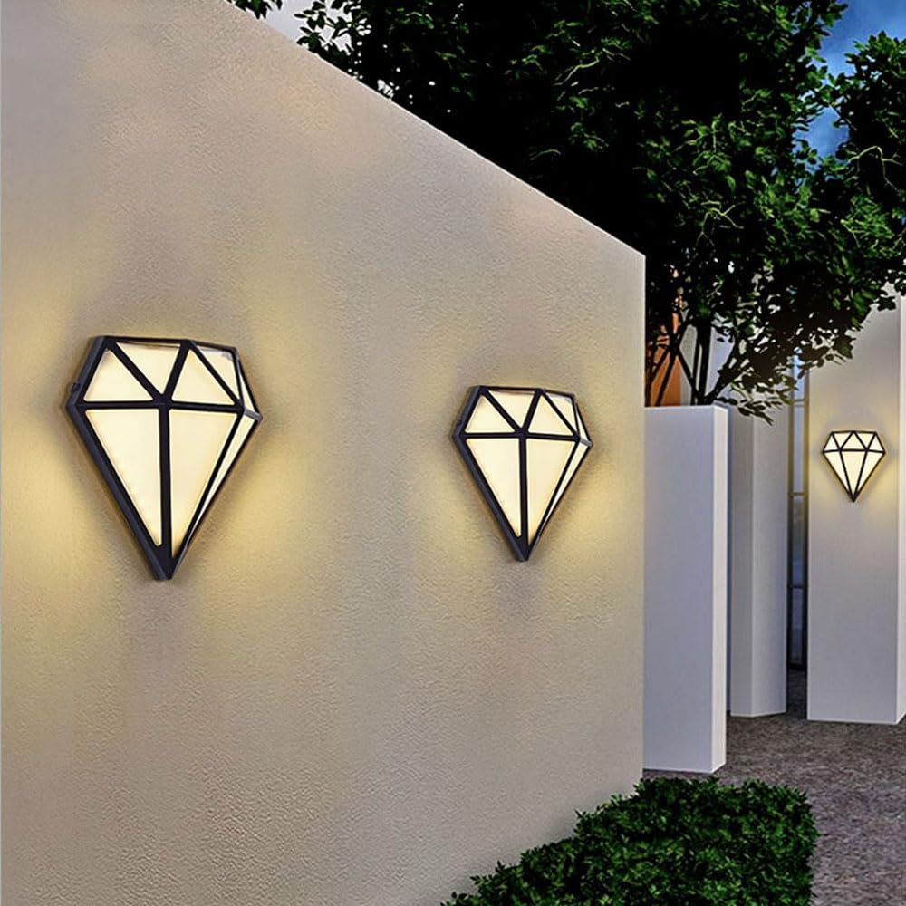 Ściana LED Walka wewnętrzna nowoczesna sconce czarne/złote światła aluminiowe wodoodporne diament