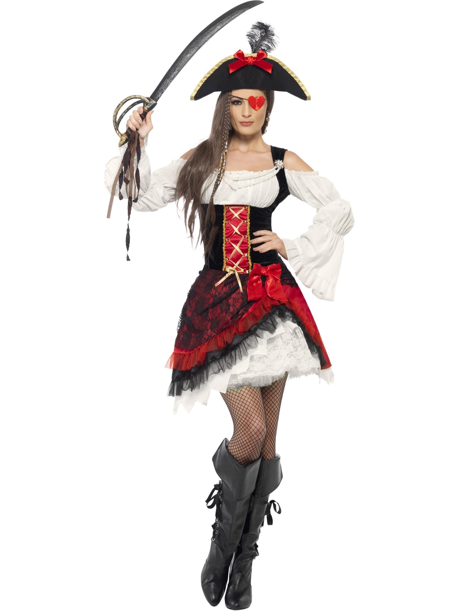 Disfraz Pirata Elegante Bandana Roja Sombrero Pirata Para Mujer – Elegante,  De Tela Roja, Ideal Para Disfraces, Fiestas Temáticas Y Halloween Sombrero  Pirata Mujer Elegante, image size:1500x2000