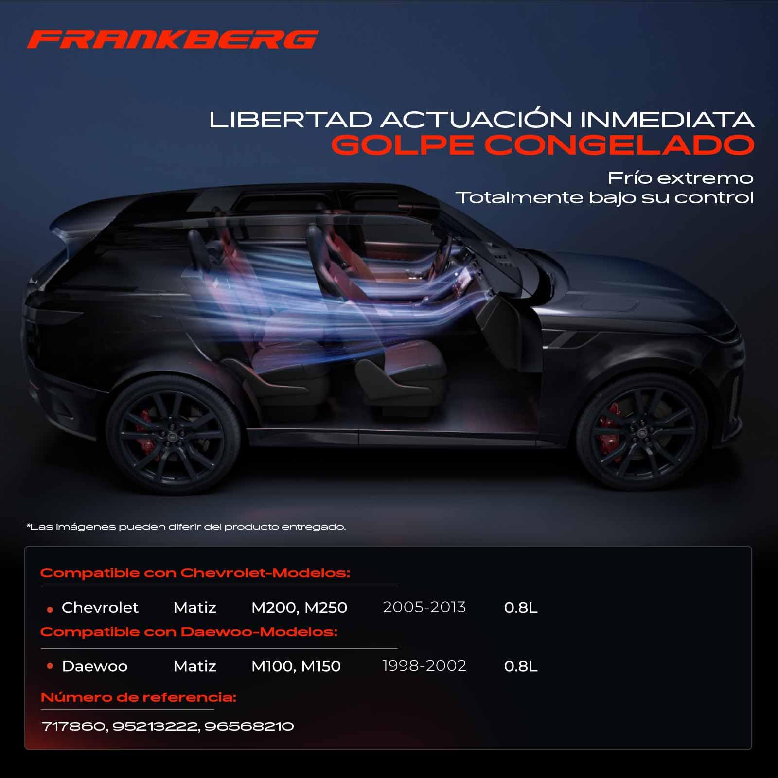 Frankberg Sistemas de aire acondicionado Compresor de aire acondicionado con embrague Gasolina Compatible con Matiz M200 M250 Matiz M100 M150 Spark Replace# 8200436108incl. aceite premezclado