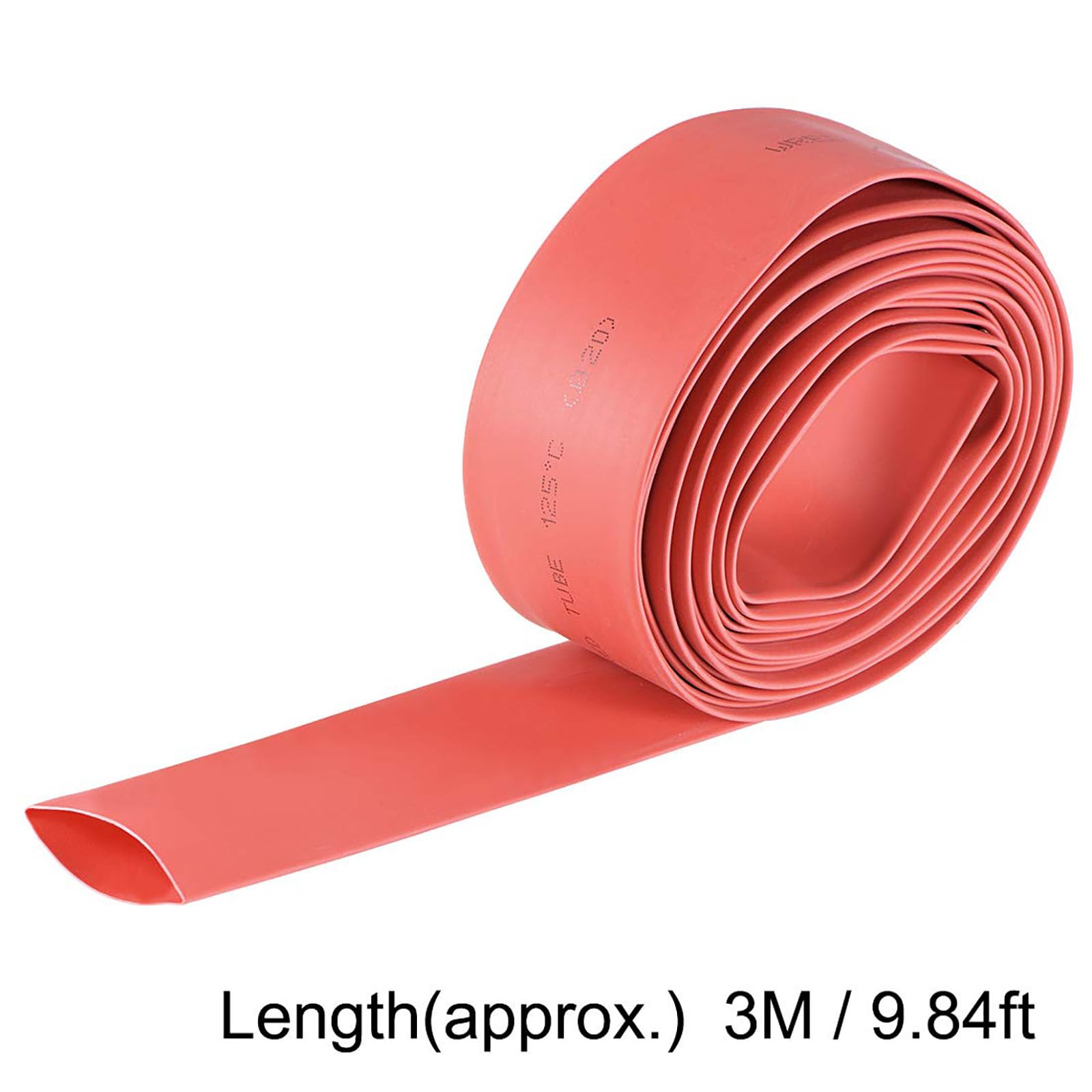 Gaine thermorétractable de 20 mm de long, 3 m de long, rapport 2:1 pour isolation électrique, réparations, câbles enroulés, connecteurs de fils, rouge [,20 mm x 3 m]