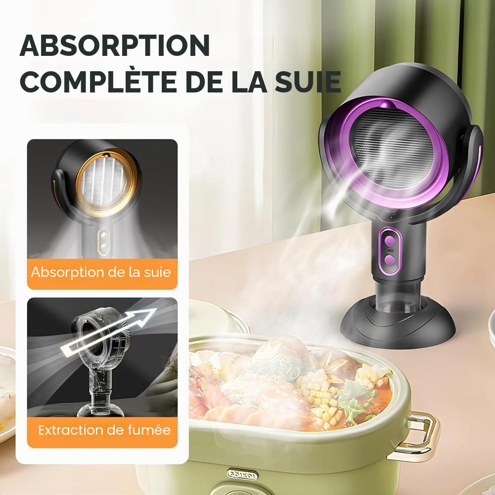Ventilateur de fumée, filtre amovible et lavable, ventilateur portable Smokeaway pour, ventilateur d'aspiration A