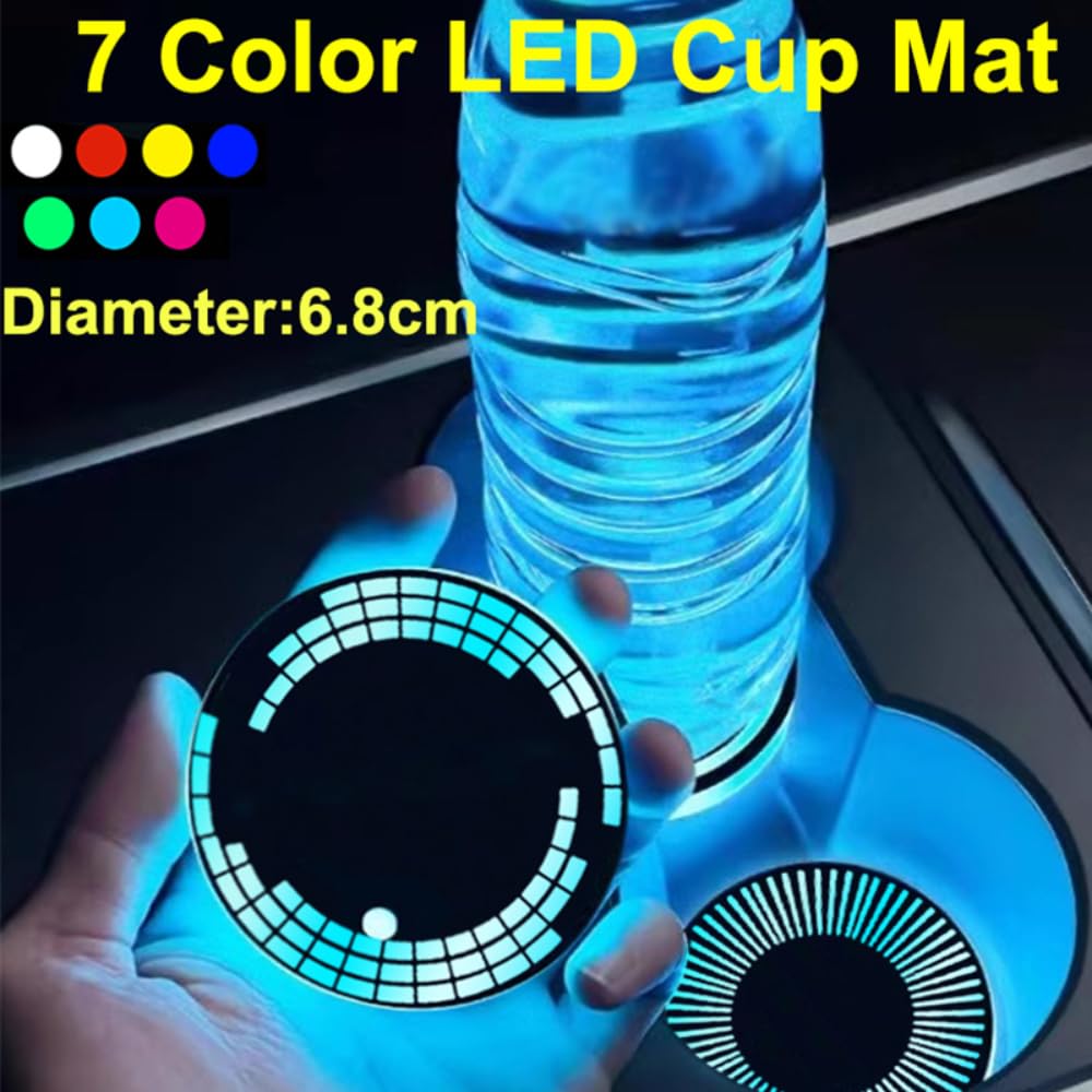 2PCS Auto Bekerhouder Insert LED Water onderzetters, Voor Audi A3 S3 A4 S4 RS4 A6 S6 RS6 Q7 TT TTS R8 Bekerhouders Antislip Waterdicht Interieur Accessoires