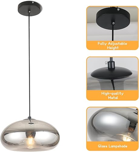 Miniatura 3 de Luces colgantes de cristal, iluminación de isla de cocina, globo de iluminación colgante IIndustrial Vintage Iluminación colgante para cocina, isla,