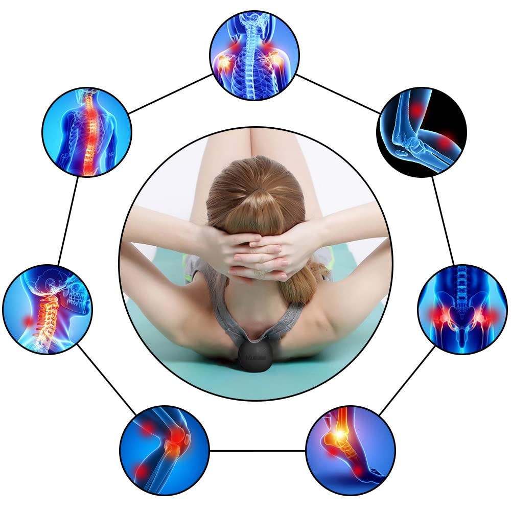 Doble lacross Bola Masaje Bola miofascia Bola Ligera Aptitud Cuerpo Fascia Masaje Yoga Ejercicio aliviar Dolor para el Culturismo (Color : Black)
