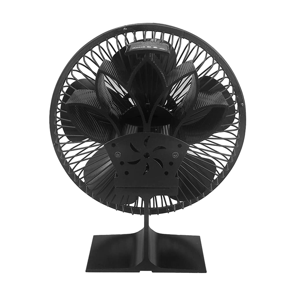 MINGLEA 5-Blade Heat Powered Stove Fan for Wood Friendly Larger Air Home Fan Efficient Heat Distribution
