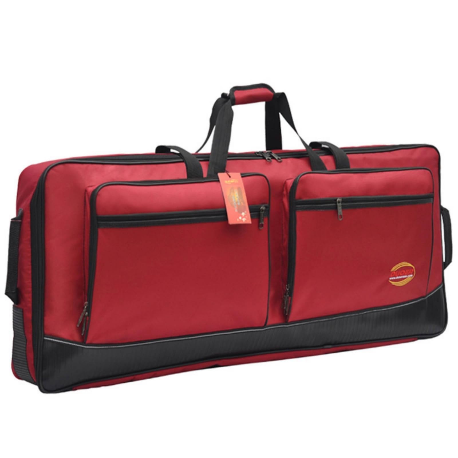 Gralara Keyboardtasche mit verstellbaren Schultergurten strapazierfähig Keyboardtasche mit Außentaschen Fest Musiktasche für Auftritt, Musikunterricht, Array, Rot, 76 Tasten