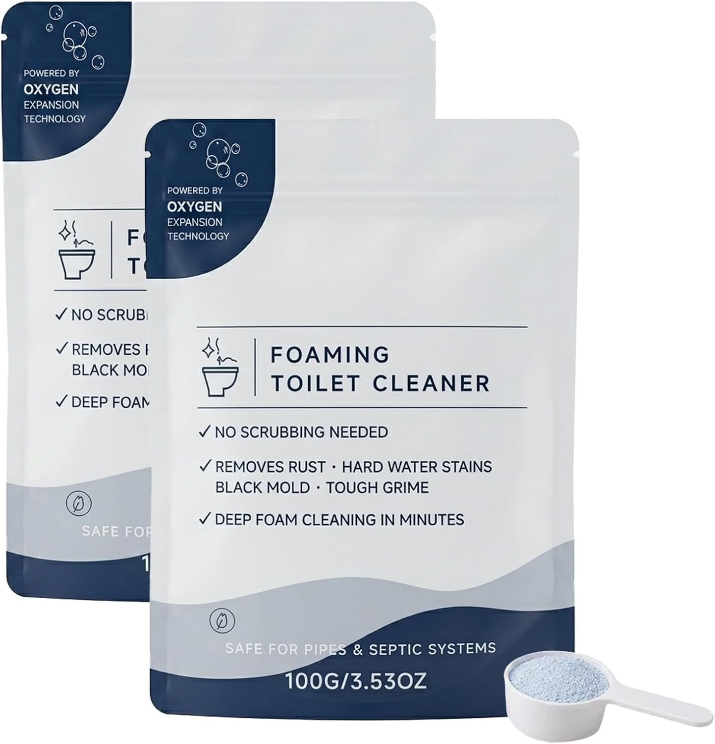 2027 Upgraded Restorabowl Foaming Cleaning Powder, Fast Dissolving Daily Toilet Cleaner with Fresh Scent, Fresh Scent Daily Care Powder, Safe for Pipes & Septic Tanks (2-Pack)