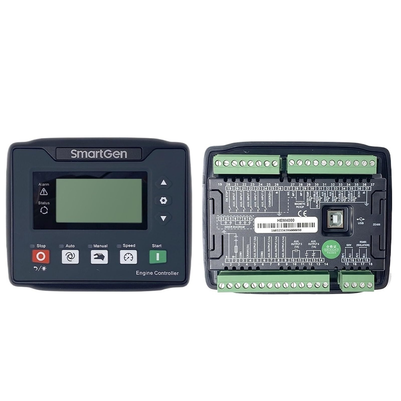 ZXAOMMBEA HEM4000 Auto Start Stop Electric Generator Engine Controller LCD Display RS485 MODBUS Protocol Control Module Panel