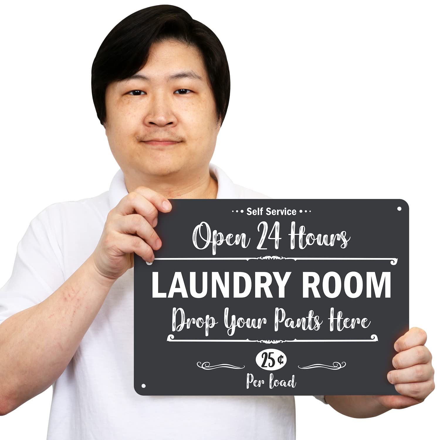 LAUNDRY ROOM サイン 24時間営業 USA Amazon.com: SmartSign Laundry Room Drop Your Pants Here Sign