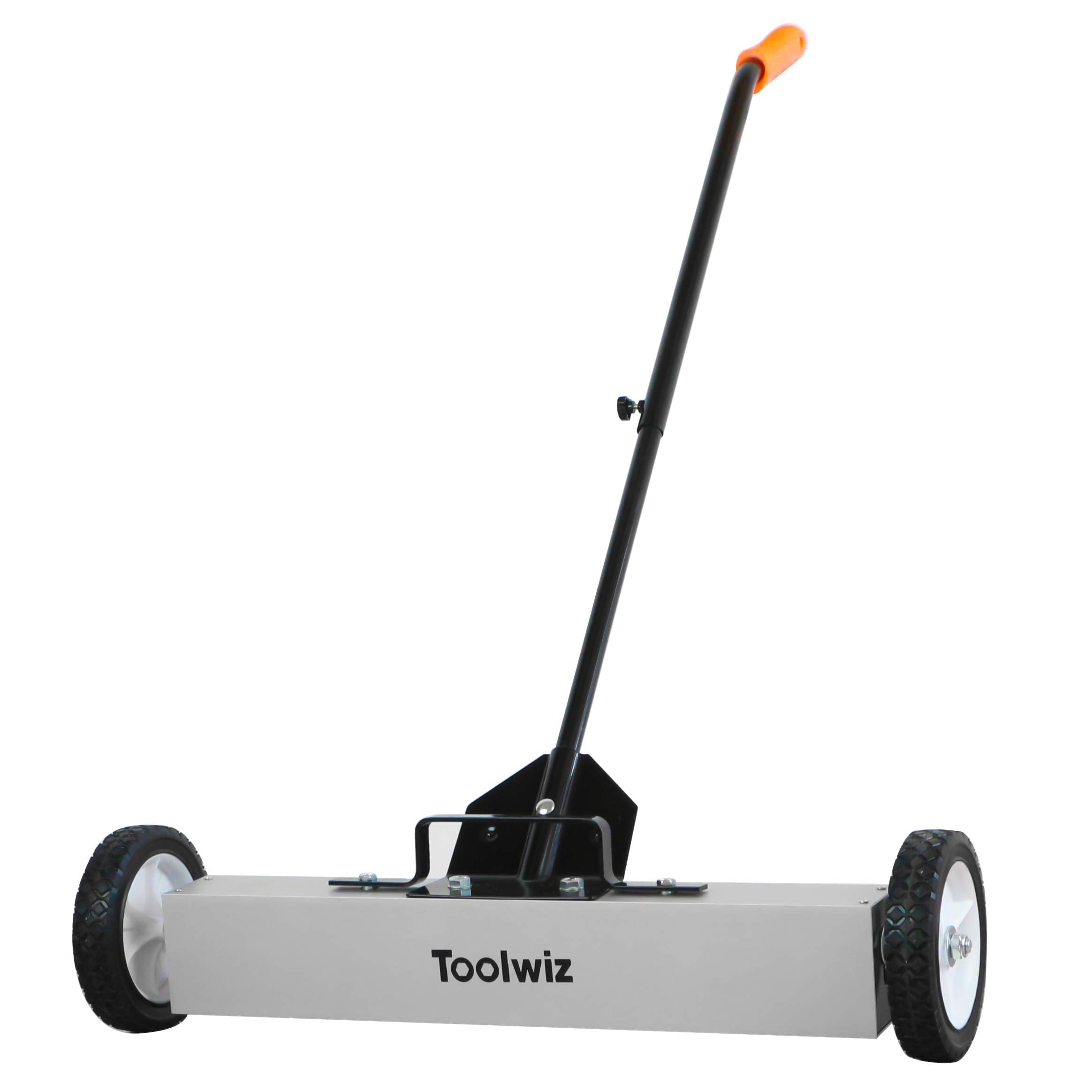 Toolwiz Magnetic Sweeper, 24 Inches, Suction Force, 33.1 lbs (15 kg) (147N), Hand Magnet, Extendable, Super Strong Magnet, Height Adjustable Casters, Scrap Sweeper, MSP-24