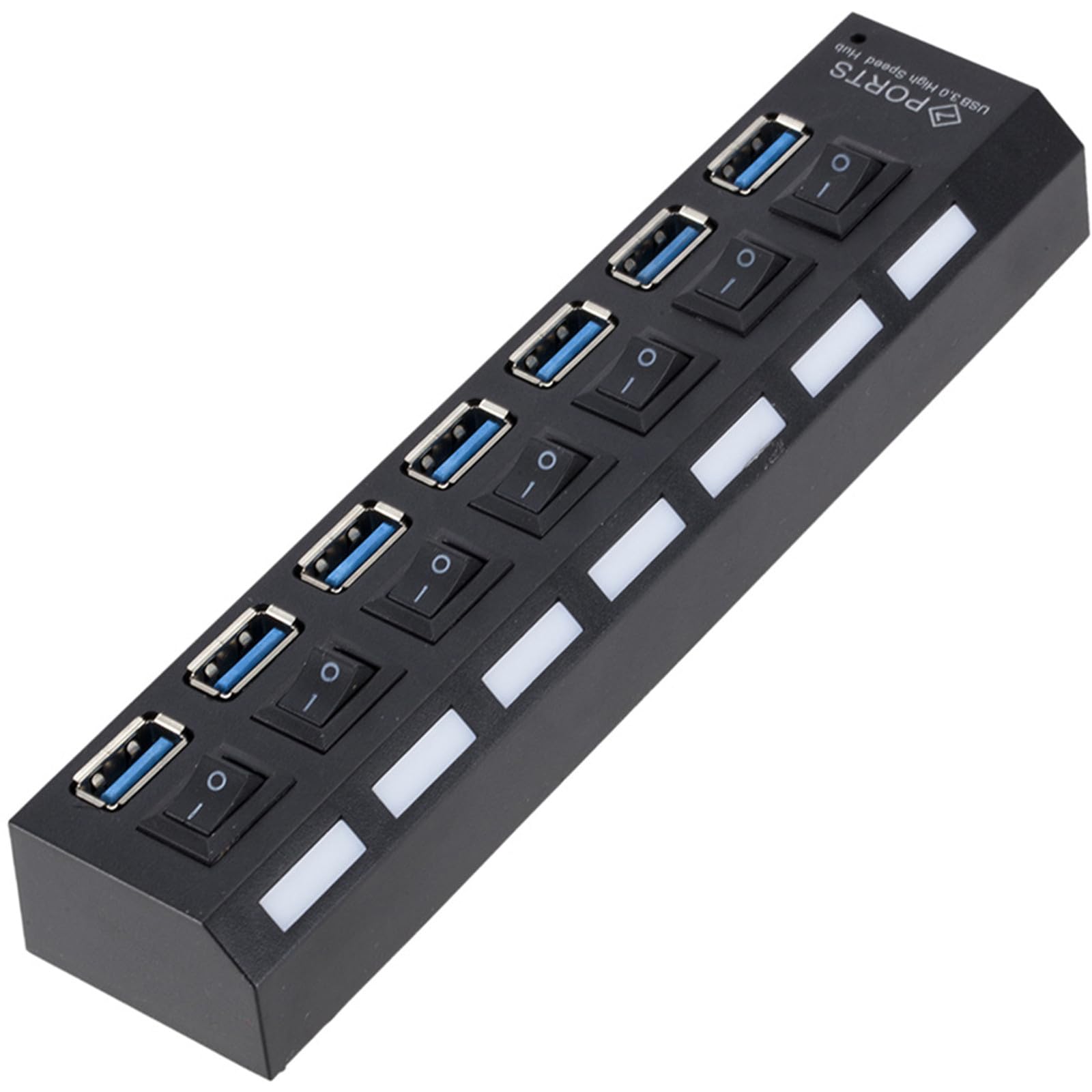 Hub USB 3.0 Actif 7 Ports Avec Interrupteurs LED - Répartiteur USB 5Gbps Alimentation Individuelle