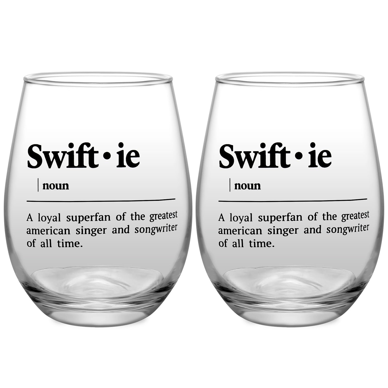 Music Lovers Gifts Stemless Wine Glass | Set of 2 No Stem Red Wine Glasses | Inspired Fans Gift Merchandise,Singing Star Period Concert Present for Women Men Friends Sister (18.6OZ)