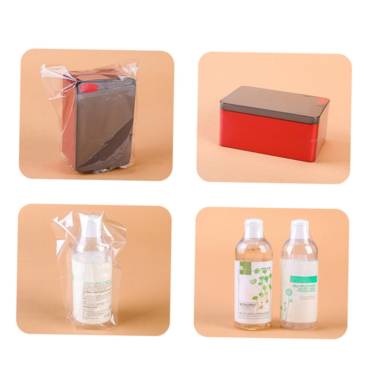 Mipcase 100pcs PVC Heat Shrink Film Bags Curved Packaging Wrap for Bottles Boxes and Food Sealing 9x25cm Industrial Heat Shrink Wrap Film for Food and Craft Protection