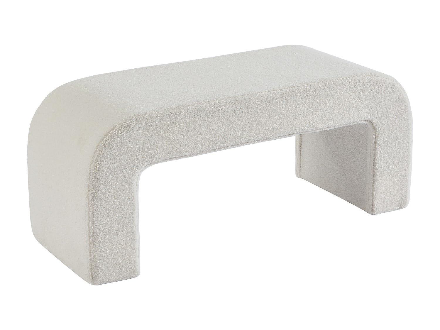 Vente-unique - Banc en Tissu Bouclette - Blanc - CALVELO