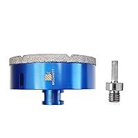 Vista 25 de Broca de núcleo de diamante de 1/4 de pulgada, 2 piezas para baldosas de porcelana, cerámica, mármol, granito, 1 sierra de diamante soldada al vacío