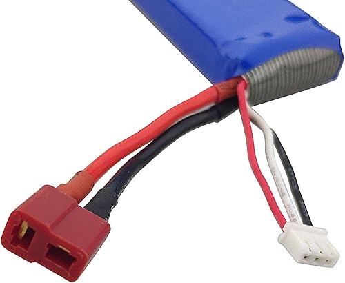 Miniatura 7 de 2 pilas de litio de 7.4 V 2200 mAh con cargador 2 en 1 para WLtoys K949 10428 10428-A L202 RC de alta velocidad de control remoto coche actualizado