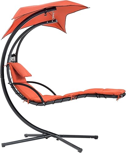 Miniatura 1 de Silla de salón hamaca, silla columpio al aire libre, silla colgante con almohada integrada para patio al aire libre e interior, patio trasero,