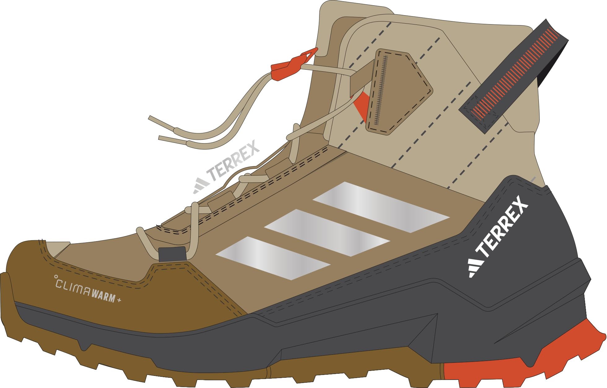 adidas Uniseks - dzieci Terrex AX4R Mid CLIMAWARM+ Hiking Shoes Kids, cardboard/matte silver/semi impact orange, 37 1/3 EU