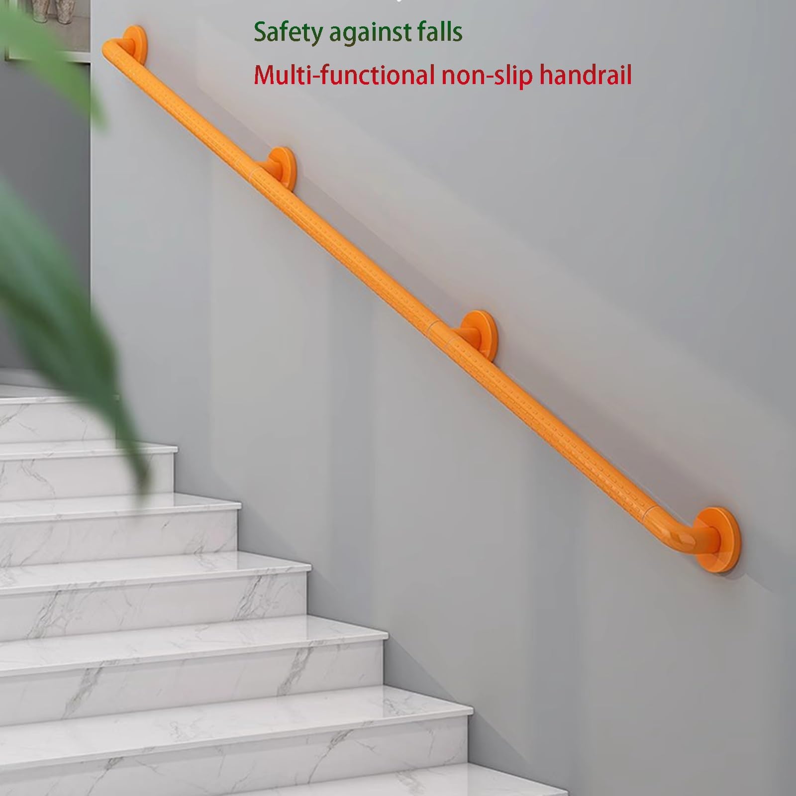 Maniglia per doccia in acciaio inox da 60 cm, sicurezza per anziani e disabili, con vite nascosta, per vasca da bagno e doccia per prevenzione degli infortuni (giallo)