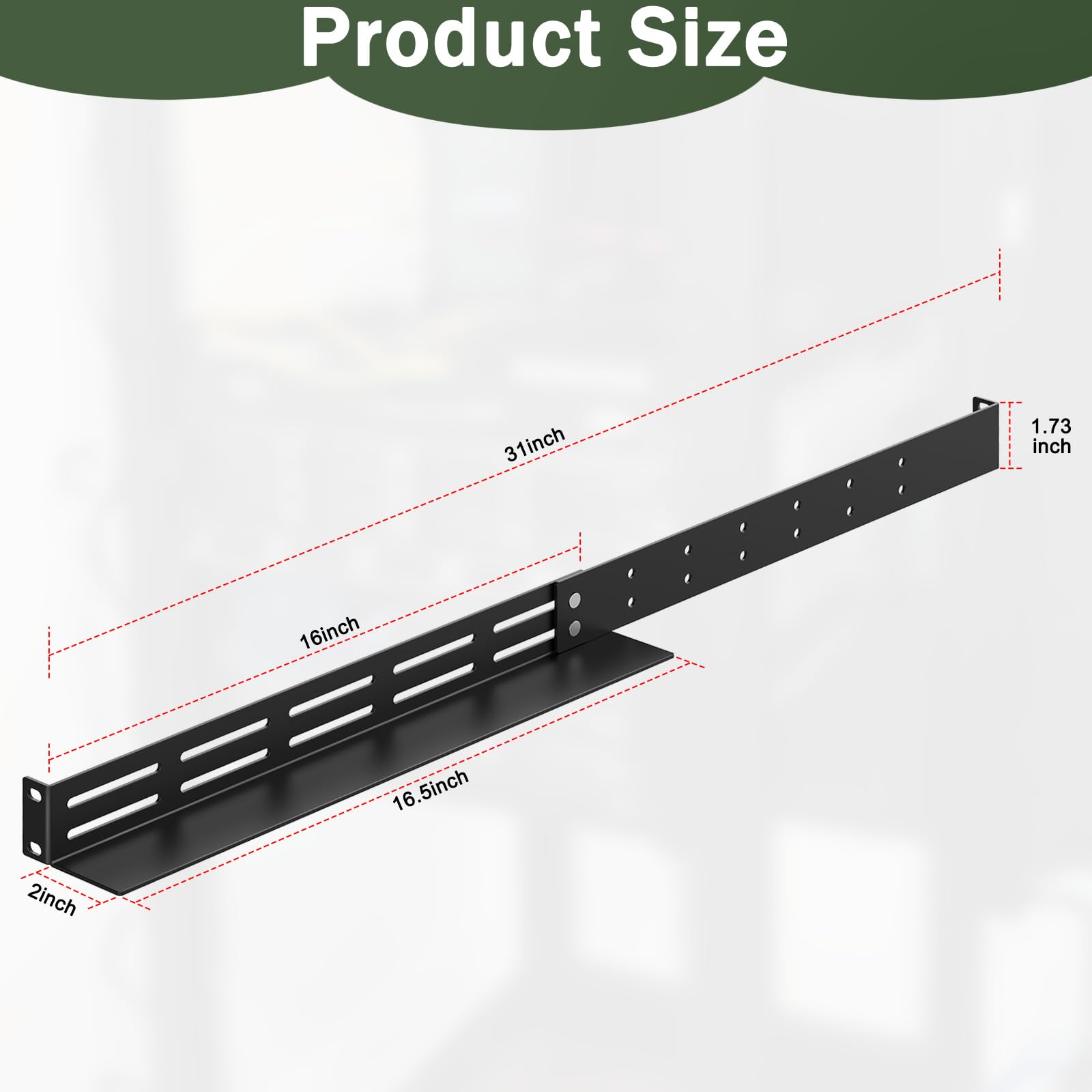 1U - Guide universali per montaggio su rack a 4 montanti, 40,6 - 76,2 cm, profondità regolabile, compatibile con APC, HP, IBM, DELL, Compag Cabinet e rack