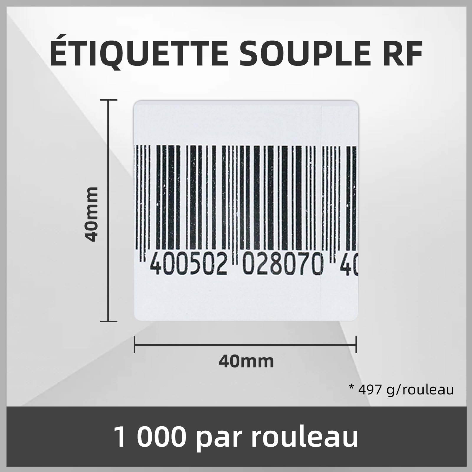 Étiquette Antivol de Sécurité pour Magasin, Autocollant RF 8,2 MHz 40×40 mm, Compatible avec les Systèmes Antivol Électroniques RF (EAS) pour Boutiques et Commerces de Détail 1000 pièces