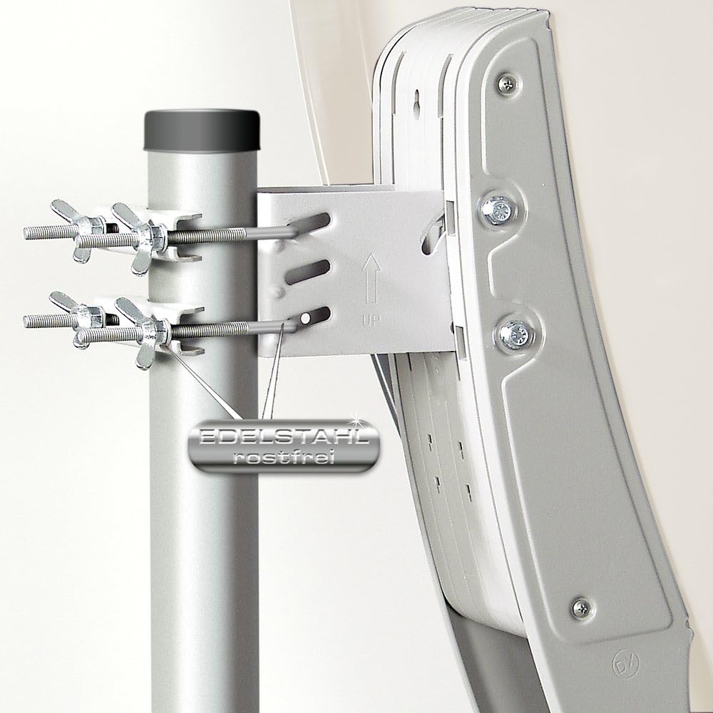 Fuba Sat Anlage 4 Teilnehmer | Satellitenschüssel Komplettset - DAA 850 W Sat-Schüssel 85cm Alu weiß + Fuba DEK 417 Quad LNB 4 Teilnehmer (DVB-S2, HDTV, UHD 4K/8K, 3D) mit LTE-Störfilter